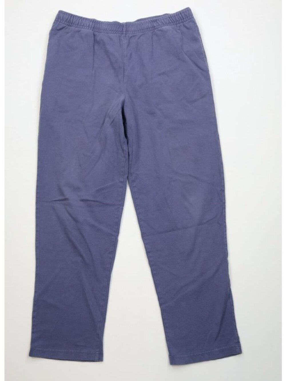 Vtg 90s Lands End Mens Large Faded Blank Thermal Cotton Ribbed Knit Pants Blue